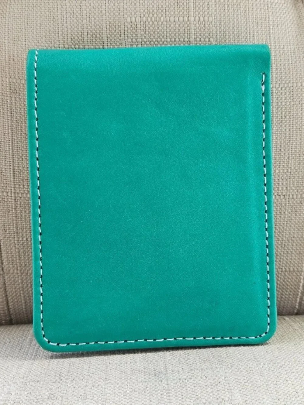 Green Wallet Genuine Leather Bifold Cardholder Billfold Purse Money Fold New